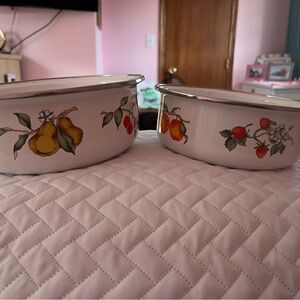 Fruit Design Enamel Bowls